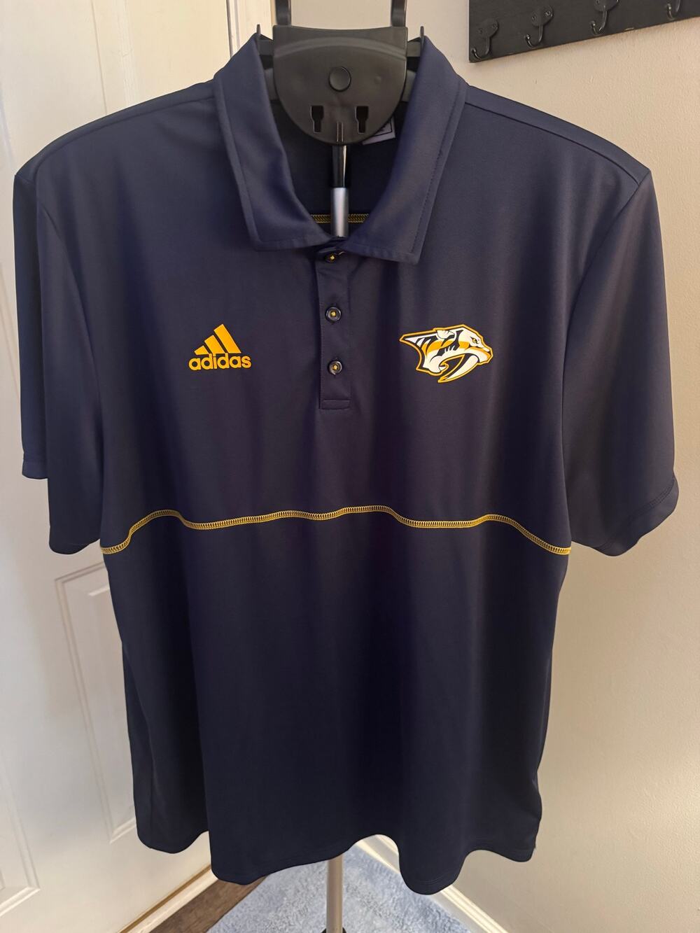 Adidas Nashville Predators Polo Shirt Mens 2XL Navy NHL Hockey Smashville